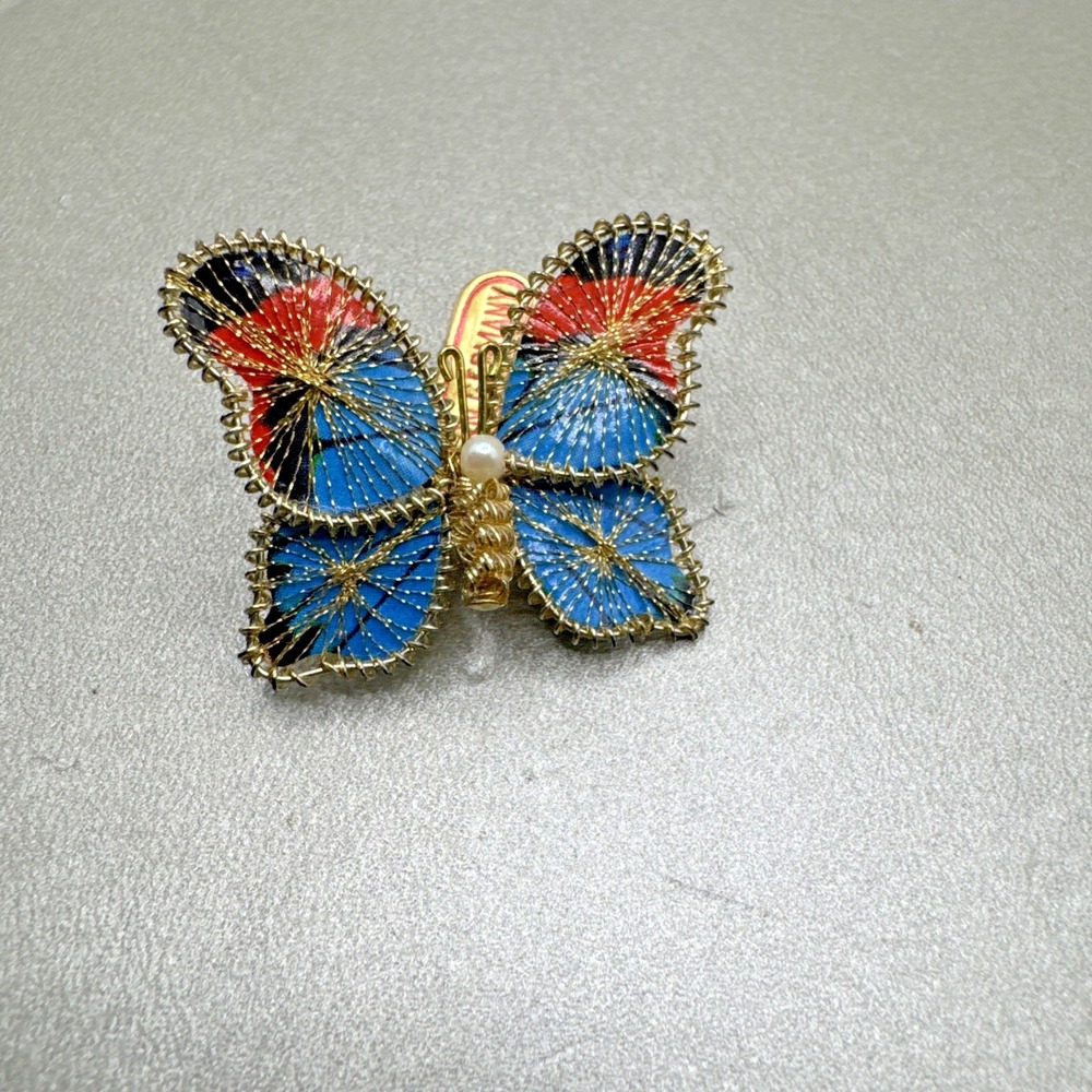 Vintage Handmade in Germanyâ Spun Wire Filagree Butterfly Brooch